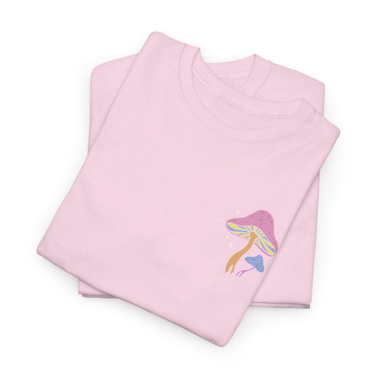 Eco-friendly mushroom shirt with tear-away label for comfort