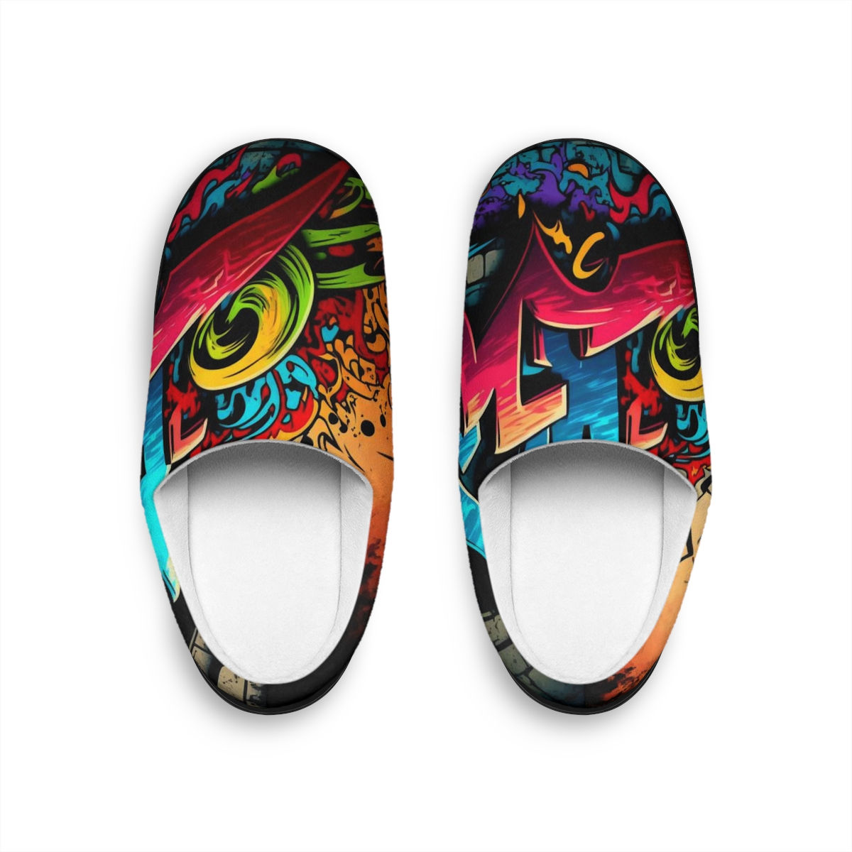 Vibrant Indoor Slip-On Shoes with Abstract Design