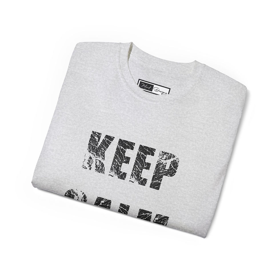 Thumbnail: White Calm Haven: Eco-Friendly Keep Calm Tee – Organic Cotton Comfort