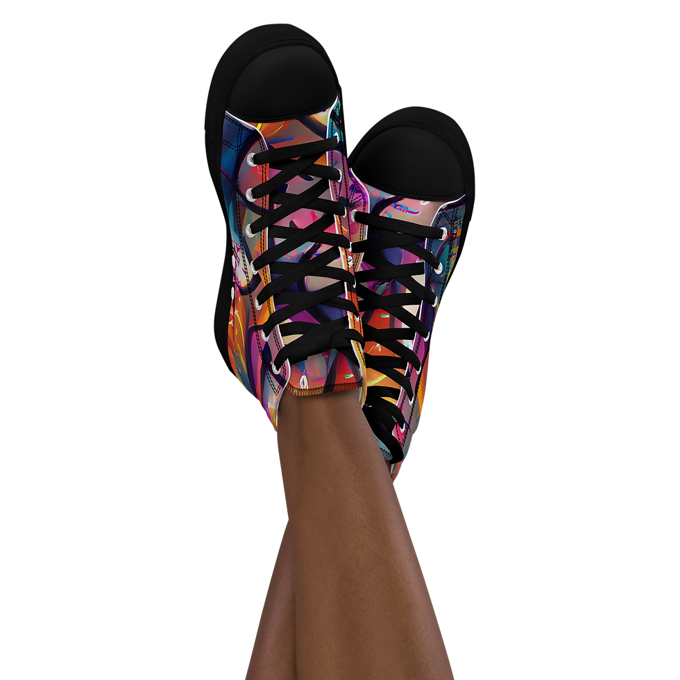 Thumbnail: Trendy white high tops for women with a bold platform design