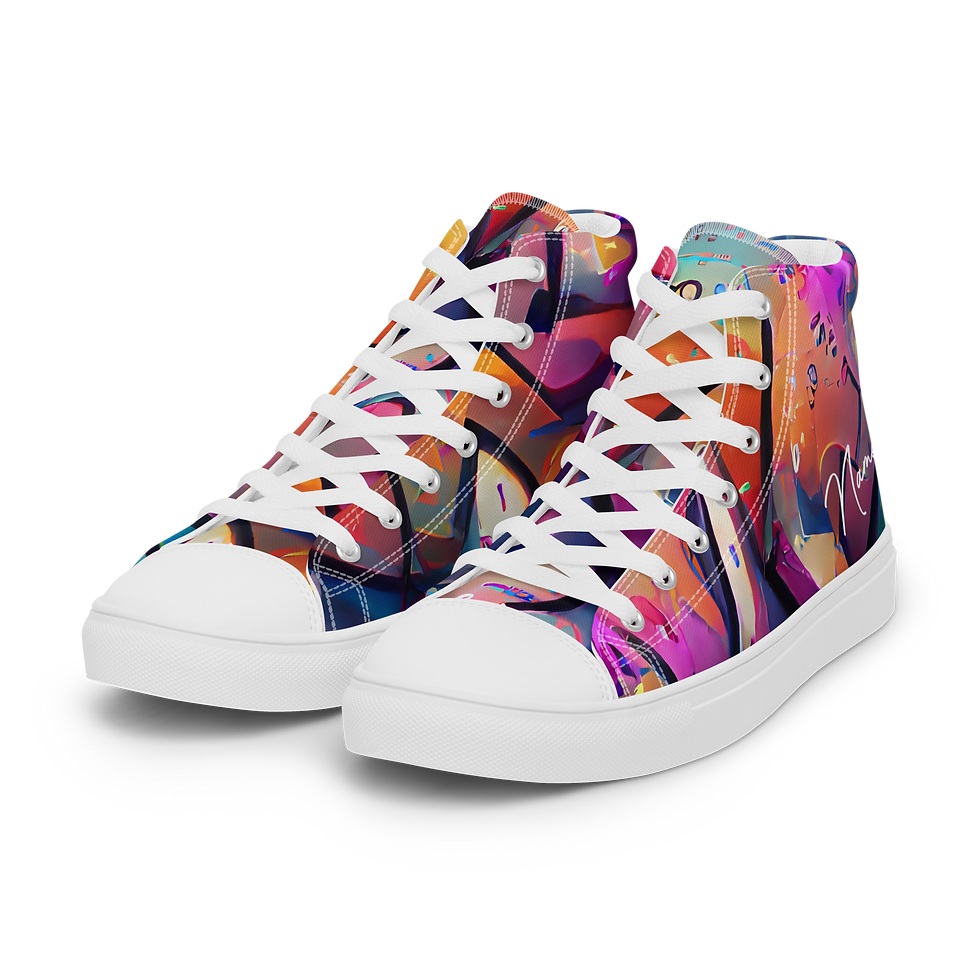 Thumbnail: Customizable Artistic Color High Top Canvas Shoes