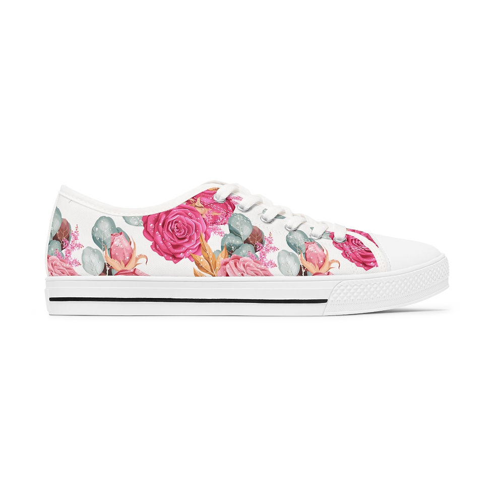 Thumbnail: Blossom into style with our Whimsical Roses Low Top Sneakers – a garden of fashion awaits