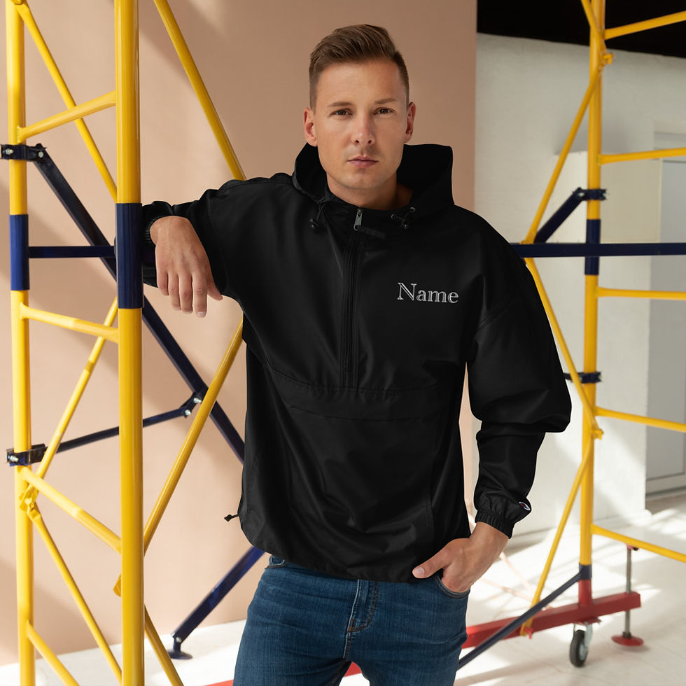 Thumbnail: Champion Elegance: Embroidered Packable Jacket – Signature Style, Your Way