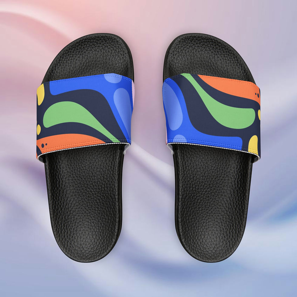 Thumbnail: Upgrade Your Style with the Trendy Black Colorful Slide Footwear