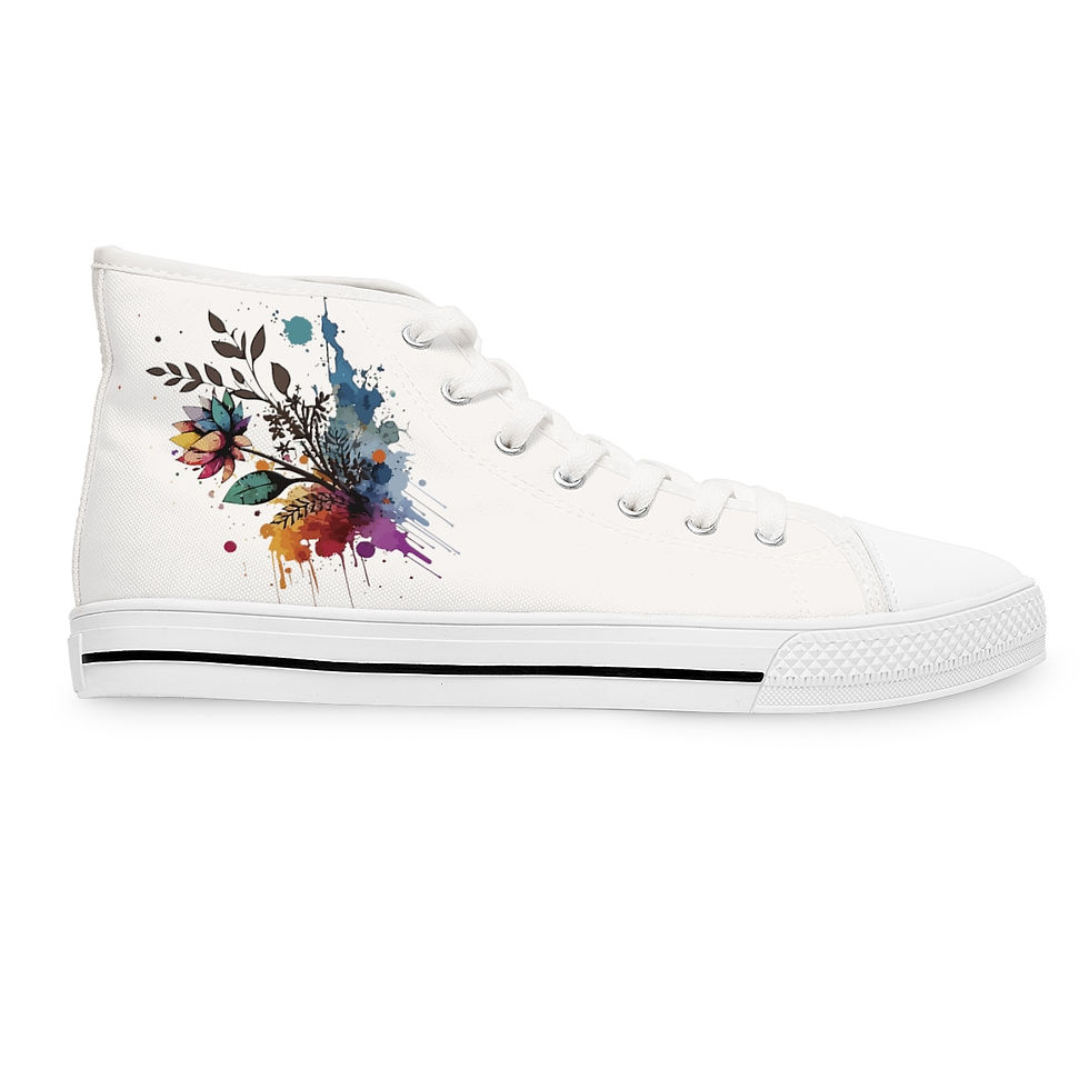 Thumbnail: Floral Elegance Meets Comfort in Women's High Top Sneakers.