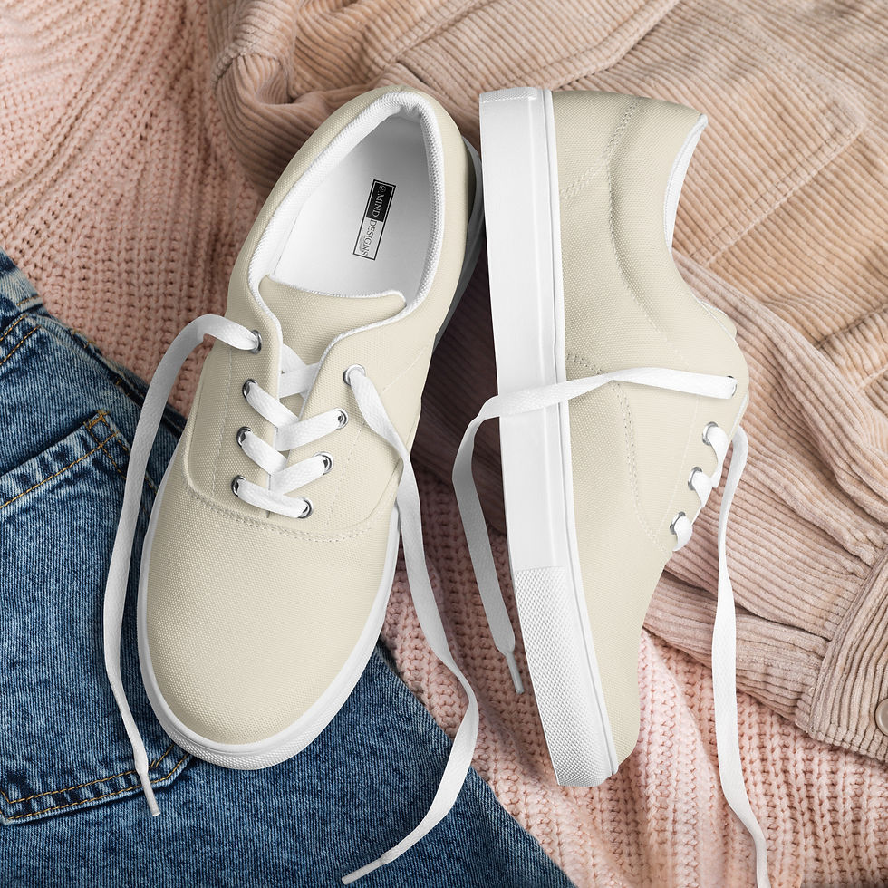 Thumbnail: Elevate your casual chic with Comfortable Lace-Up Sneakers for Women - Stylish Canvas Classics
