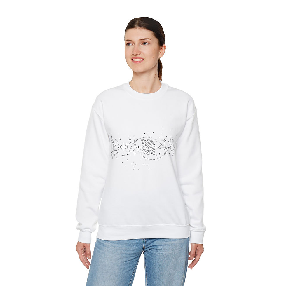 Thumbnail: Celestial Coziness - Unisex Astronomy Pullover Showcasing the Solar System's Beauty