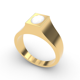 טבעת עם שיבוץ אובל