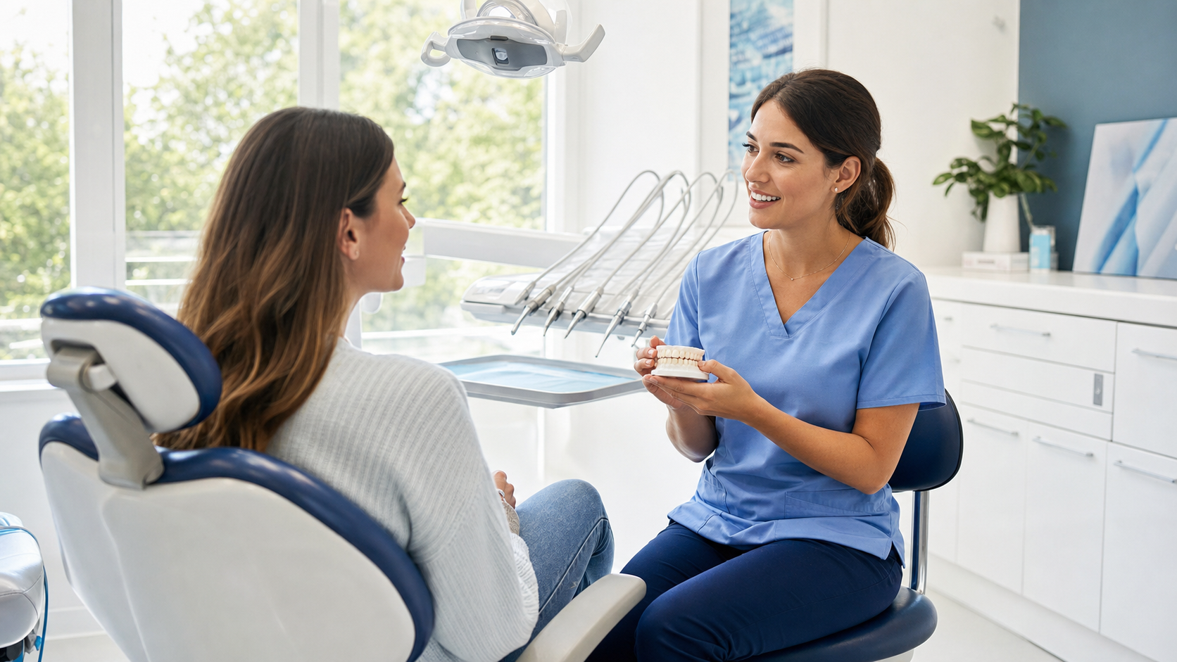 Patient discussing teeth whitening options at King Park Dental in Oshawa.