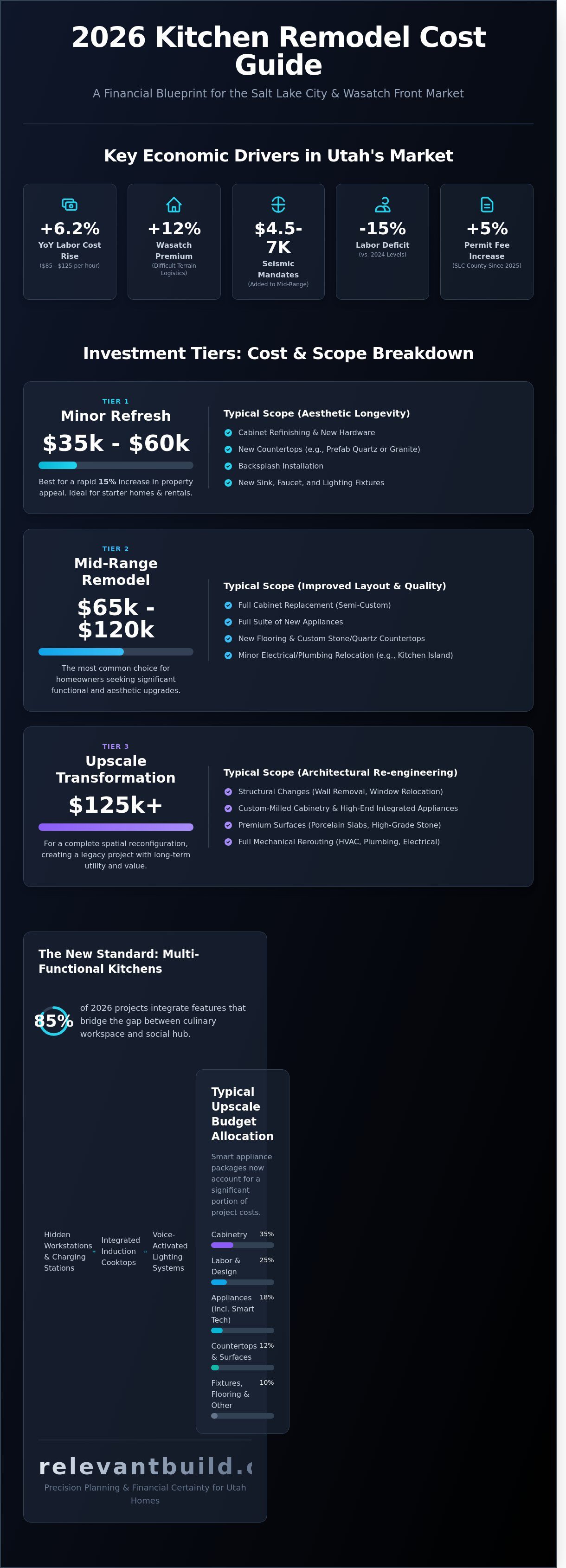 Kitchen remodel cost salt lake city infographic - visual guide