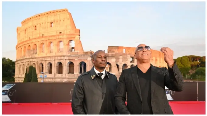 CVin Diesel's Fast X red carpet premiere in rome with Tyrese Gibson