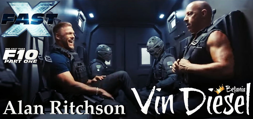 Alan Ritchson and Vin Diesel during Fast X part one production 