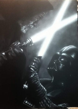 Obi wan; Dark Vador 70_90cm