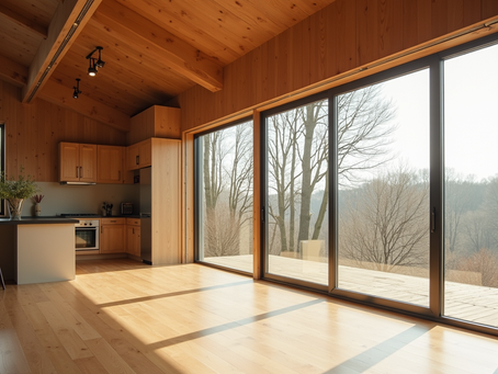 large, energy efficient glazing in a modern home