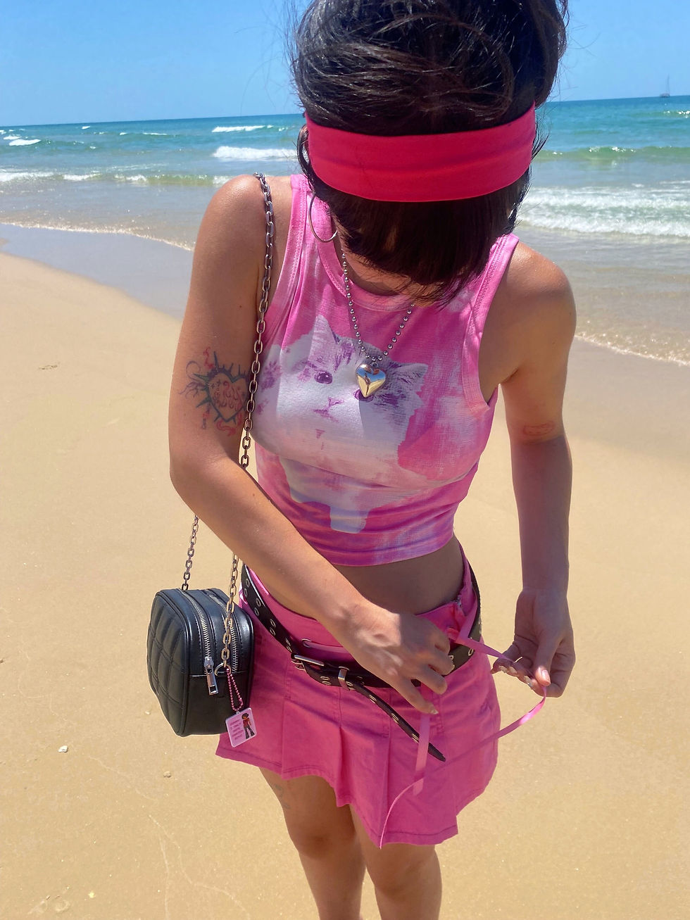 Thumbnail: Puffy heart ball chain necklace