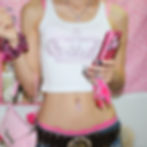 white tank top with pink rhinestones crown print