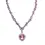 Thumbnail: Barbed wire pink heart necklace