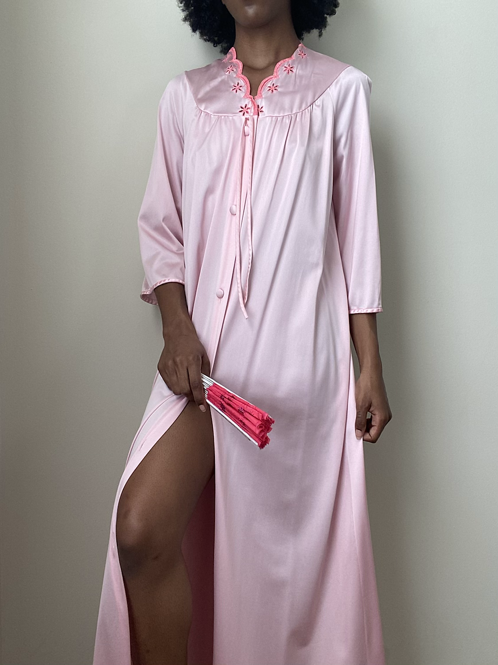 Thumbnail: Aurora Pink Satin Night Robe (s/m)