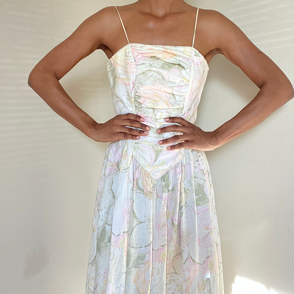 Thumbnail: Vintage Painted Floral Dress (0/2)