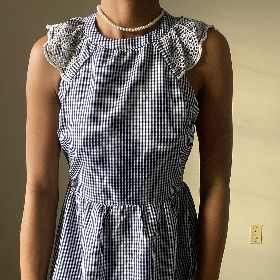 Thumbnail: Blue Gingham Summer Dress (S)