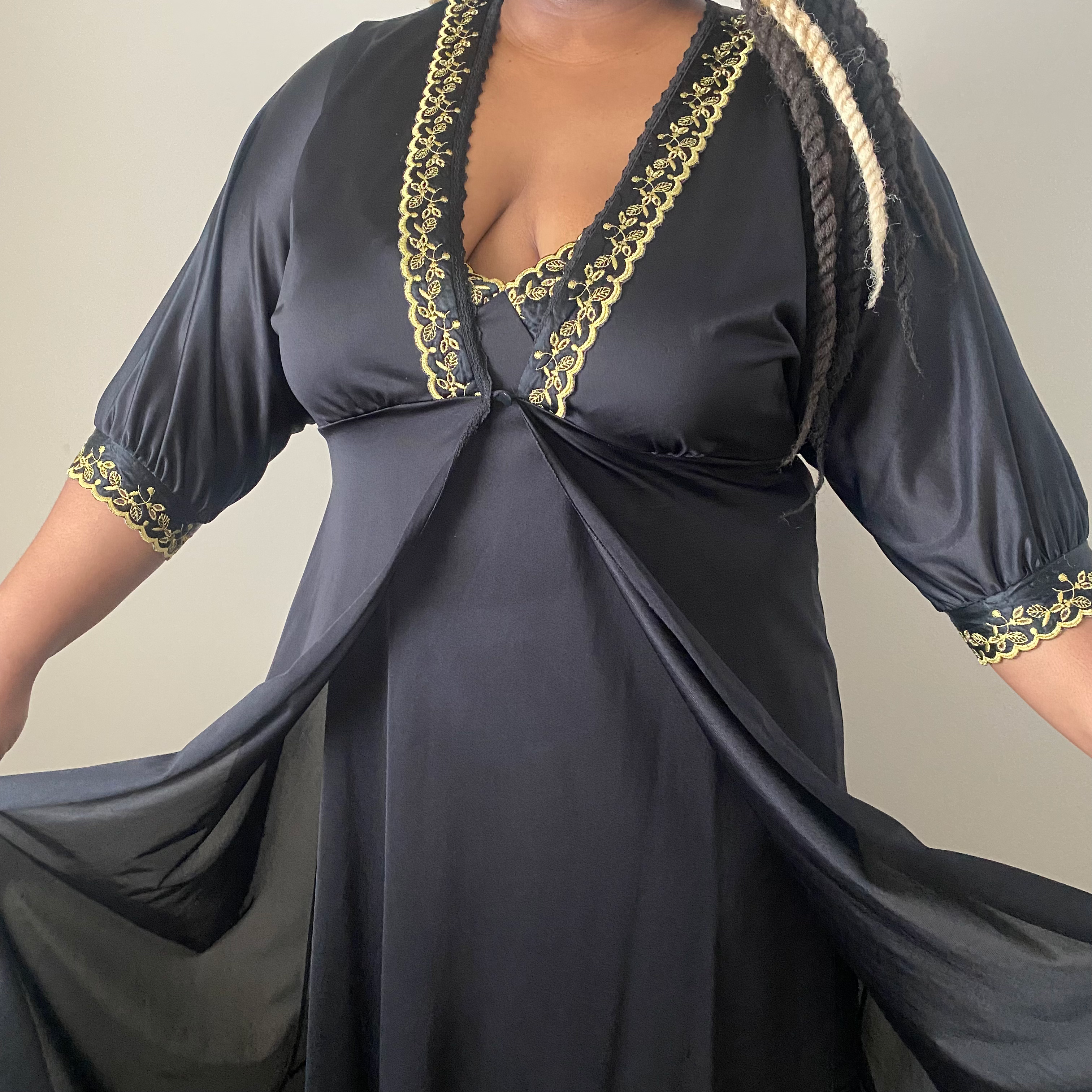 Black Royal Golden Sleep Set (2X-3X)