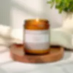 Simply Chic scented soy candle in 7.5oz amber glass