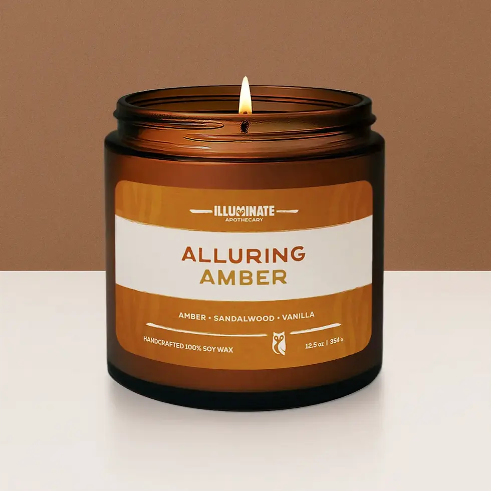 Alluring Amber soy candle in amber glass