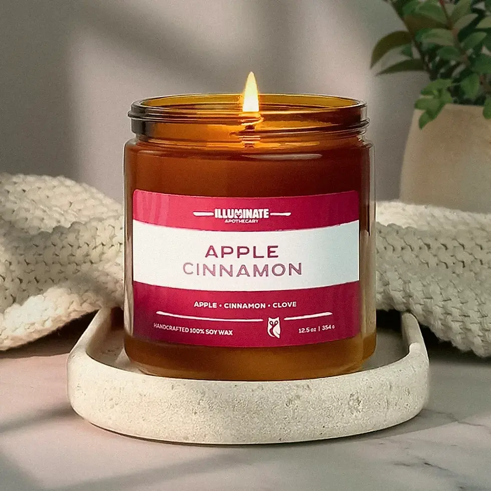 Thumbnail: Apple Cinnamon soy candle in 12.5oz amber glass