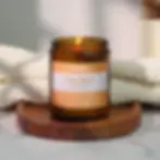 Golden Hour soy candle in amber glass