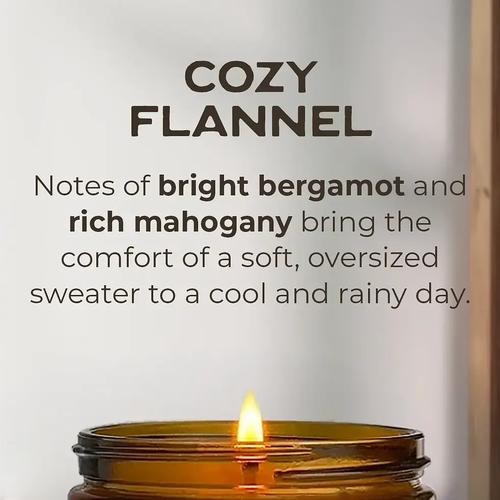 Cozy Flannel soy candle scent description