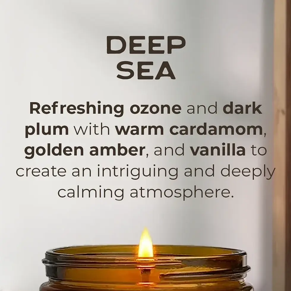 Deep Sea scented soy candle scent description