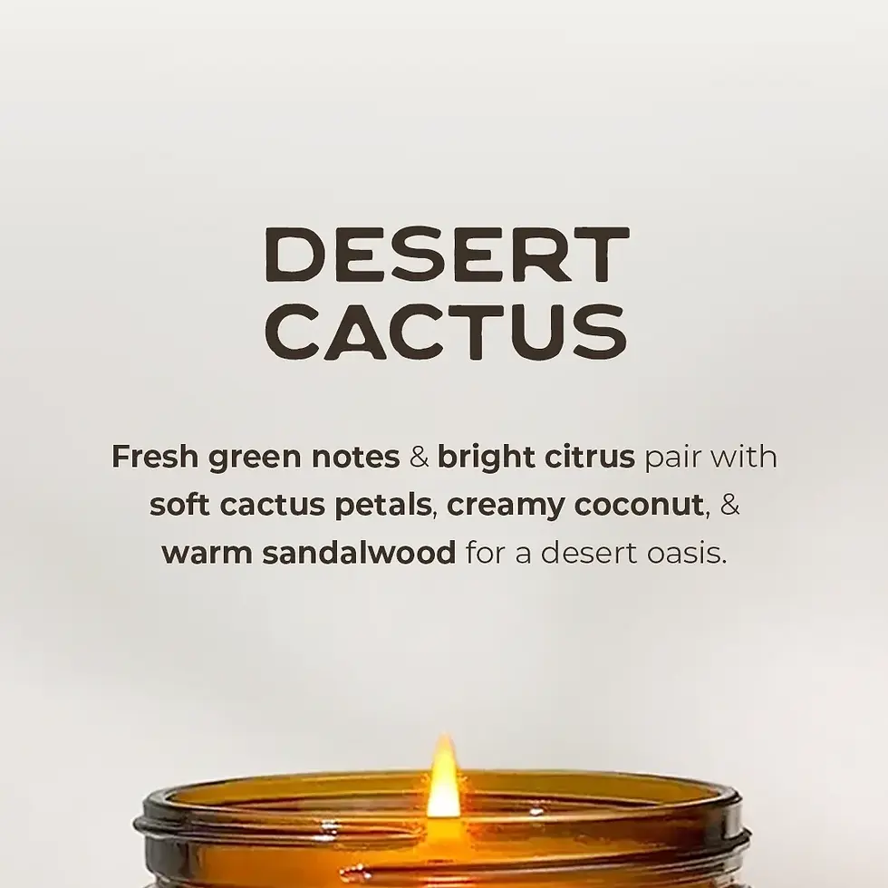 Desert Cactus scented soy candle scent description