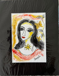 Colorful abstract portrait with expressive brushstrokes.