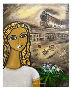 The girl with a pinwheel flower