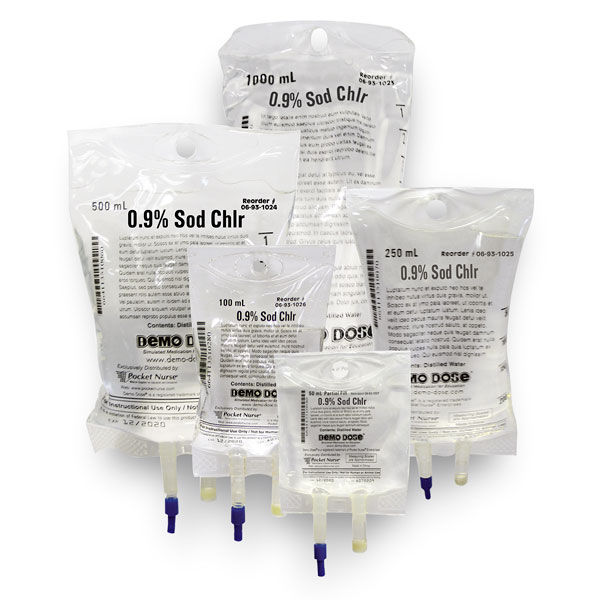 Demo Dose® Simulated IV Fluid - 0.9% NaCl - 250 ml