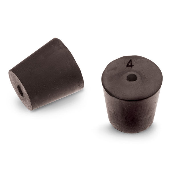 Rubber Stoppers - Size 4, One-Hole