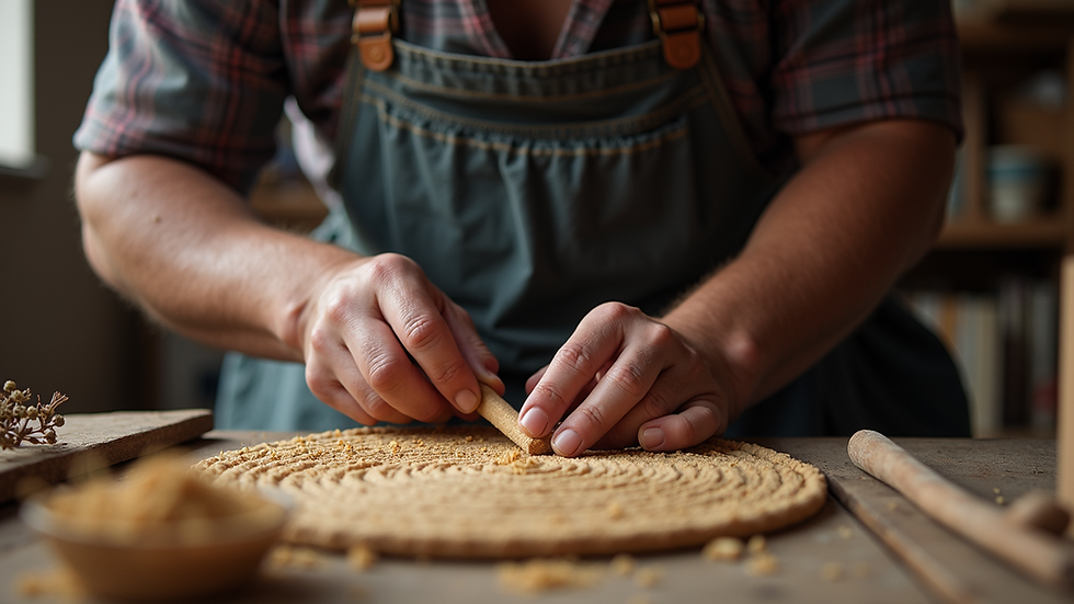 Eye-level view of a local artisan demonstrating traditional craft