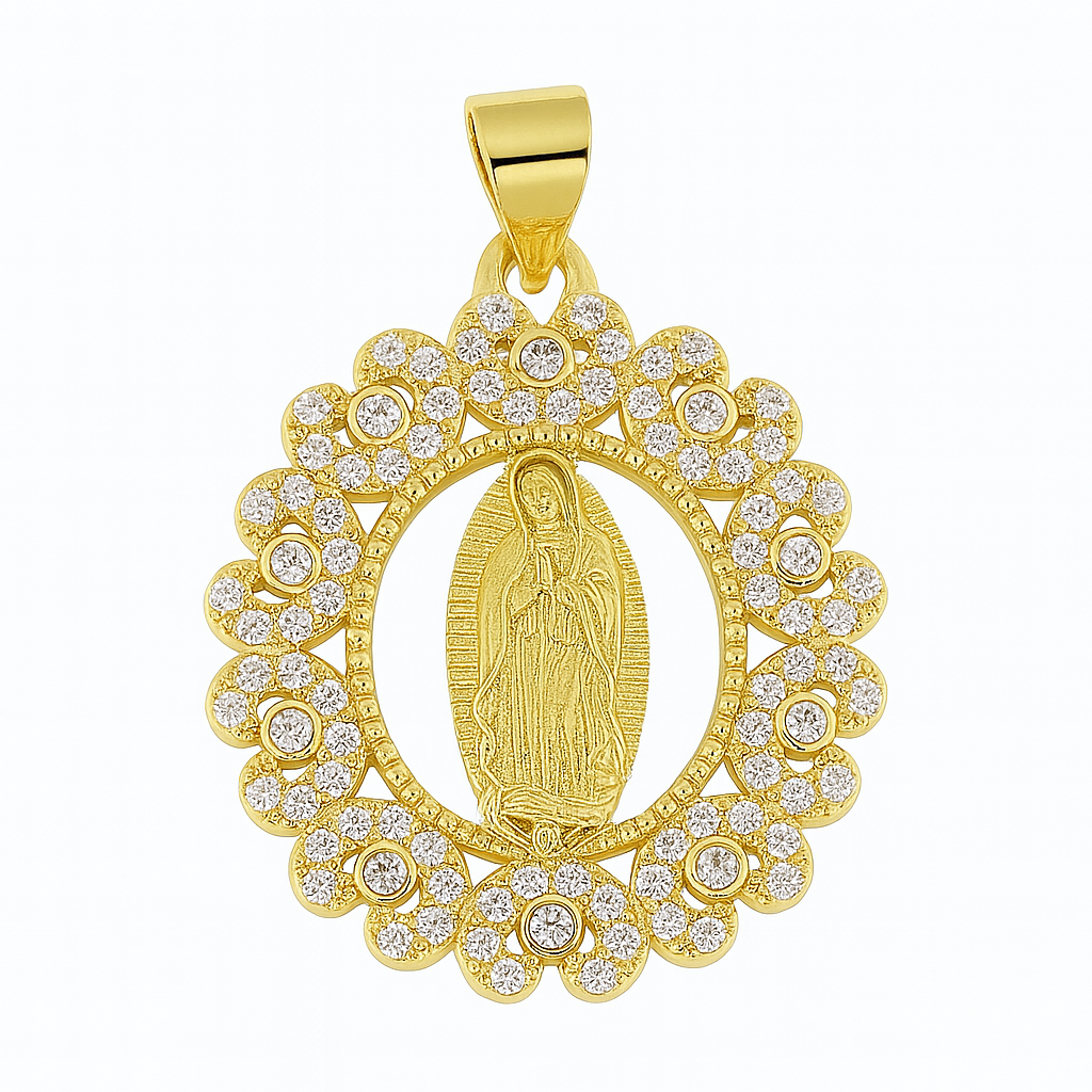 18 K Gold Plated Virgin Mary Pendant