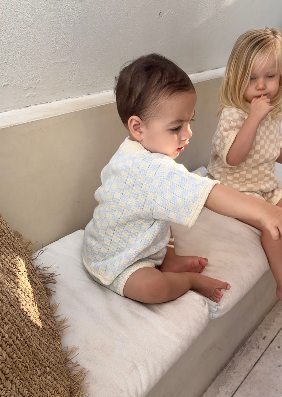 Check Knit Shorts - Ocean