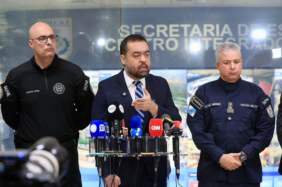 Governador Cláudio Castro em coletiva de imprensa após megaoperação contra o crime organizado | Fotografia: Rafael Wallace