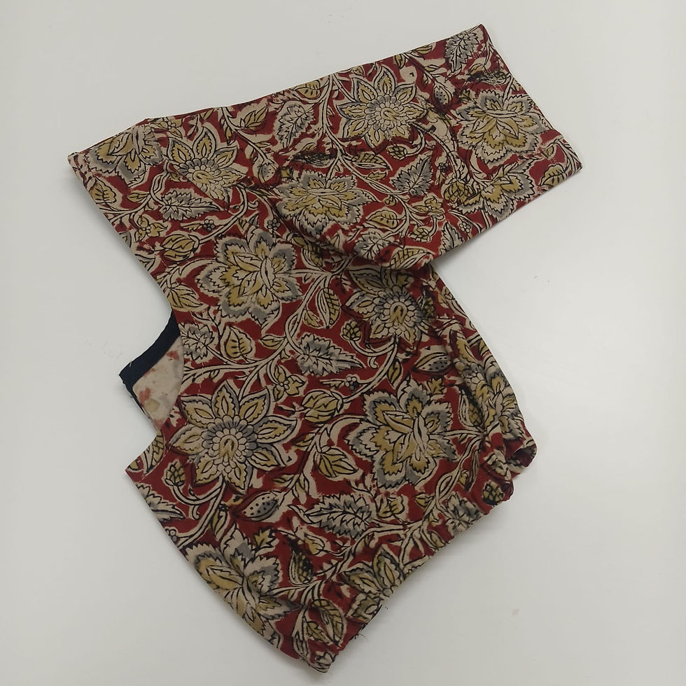 Thumbnail: Stretchable kalamkari block print blouse