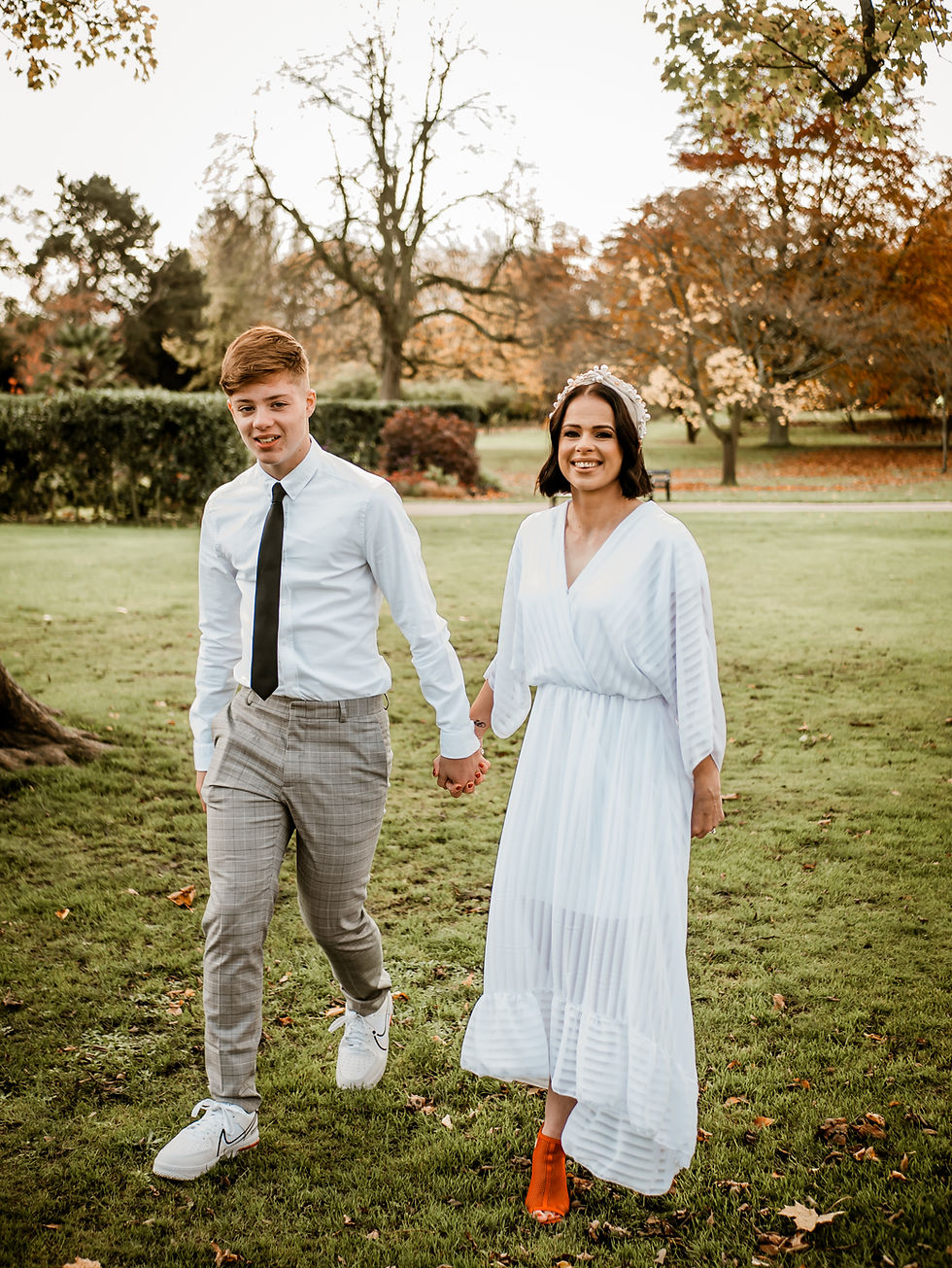 Emma was graciously walked down the "aisle" by her eldest son