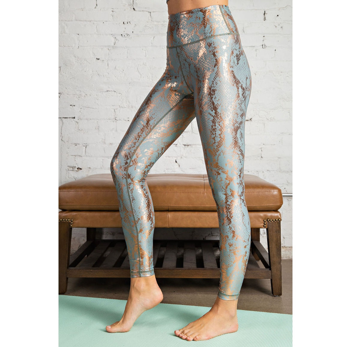 Snake foil print full length leggings 