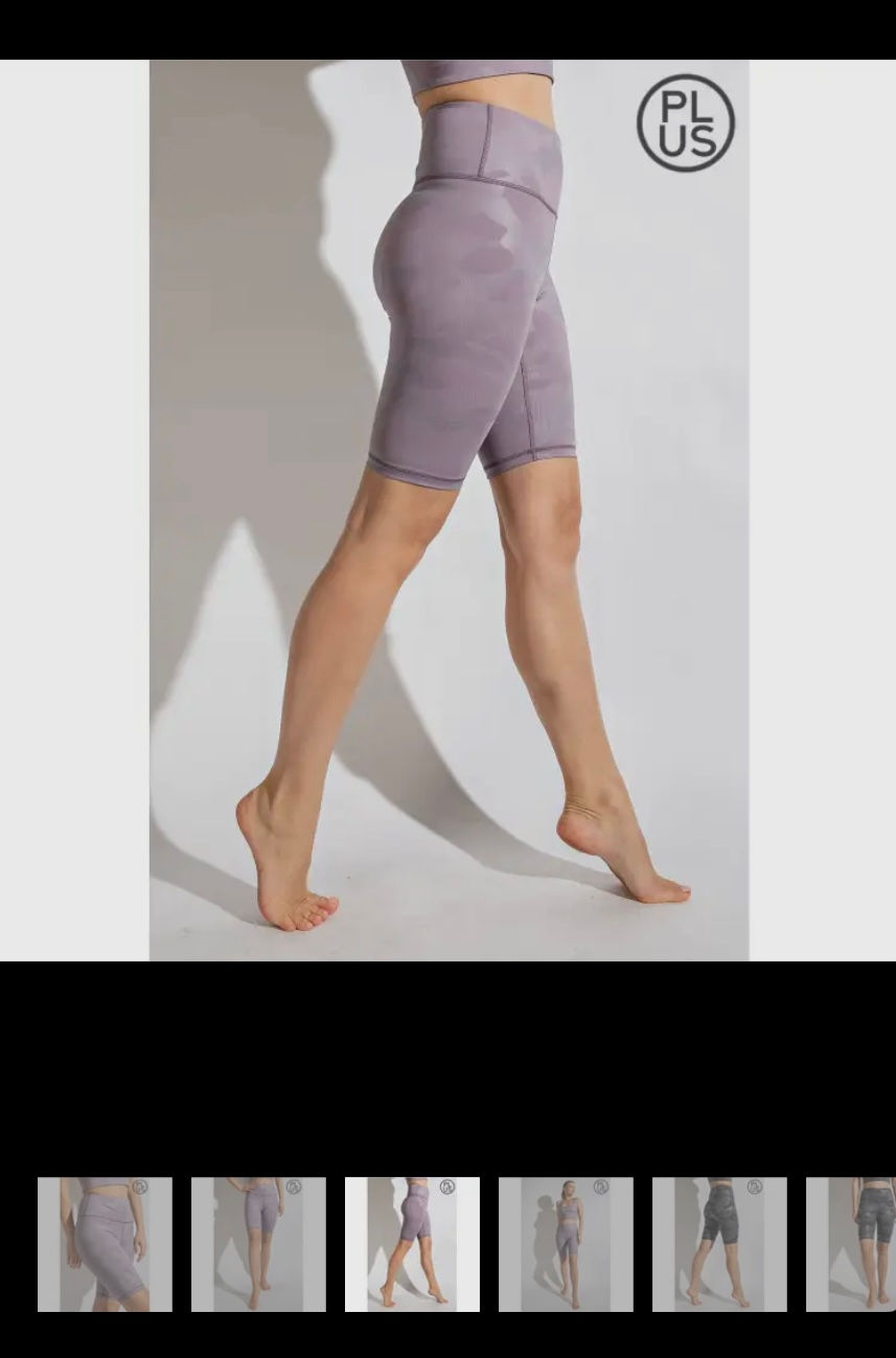 Thumbnail: (Lavender Color) Plus Size Camo Printed Chintz Biker Shorts