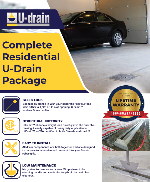 U-drain Slotted Floor Drain
