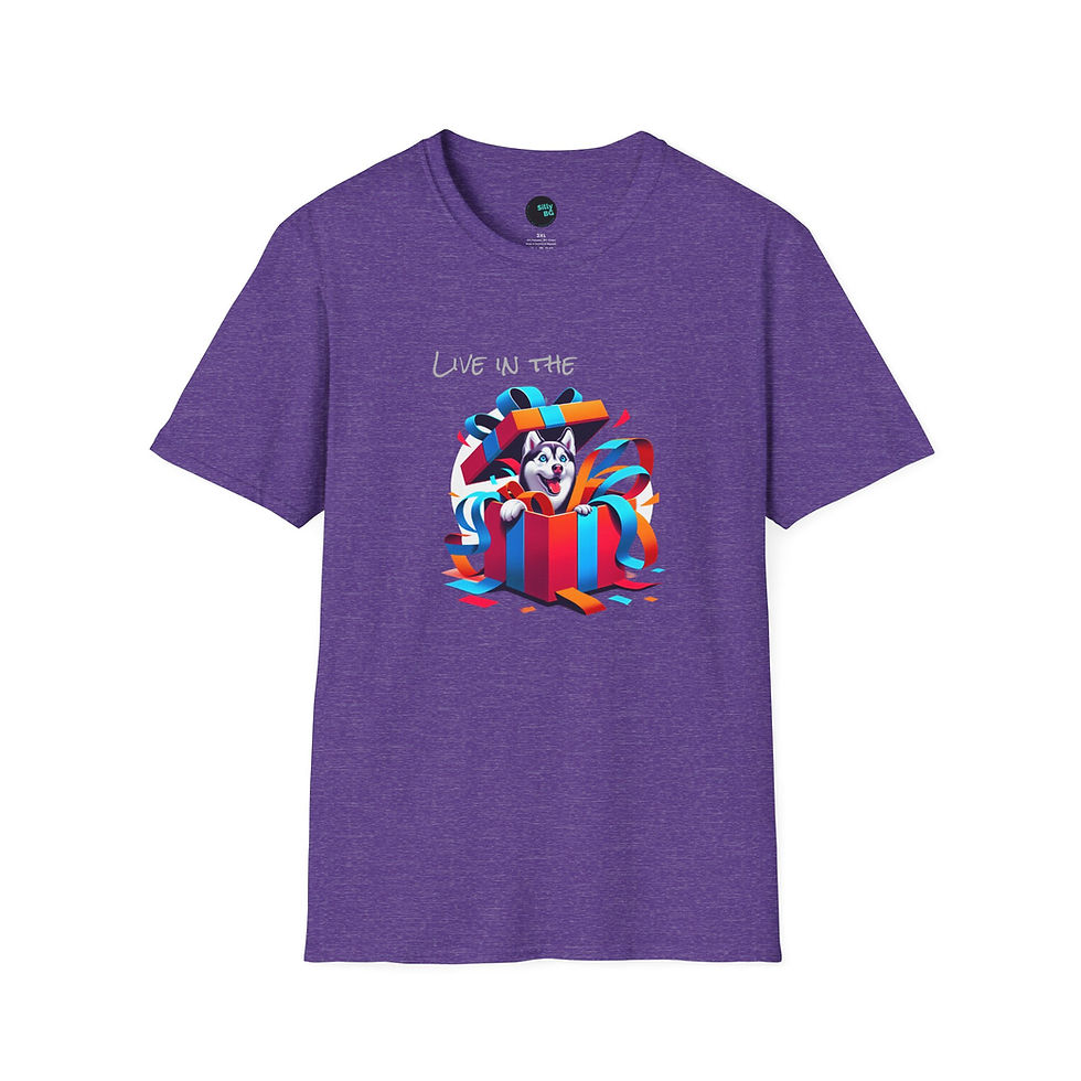 Thumbnail: Live in the Present Unisex Dog Hooman Softstyle T-Shirt
