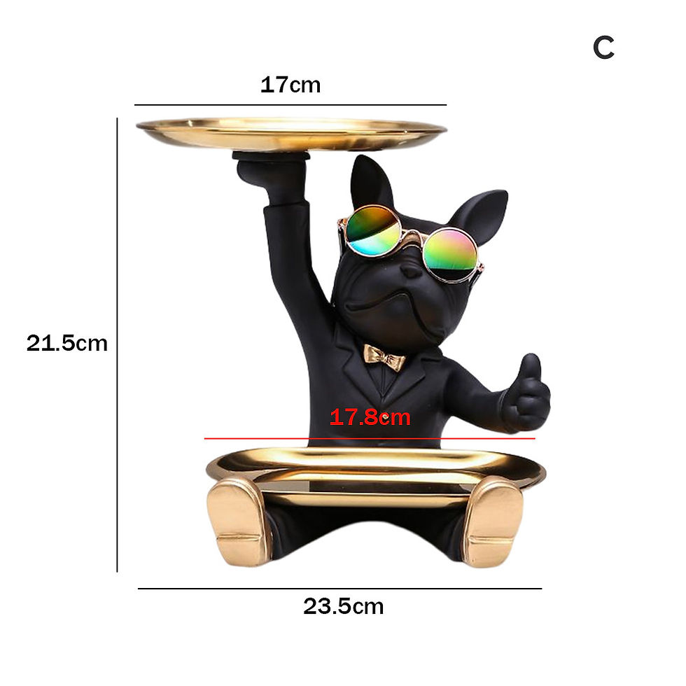 Thumbnail: Cool Bulldog & Big Mouth Cat Sculpture Table Decoration