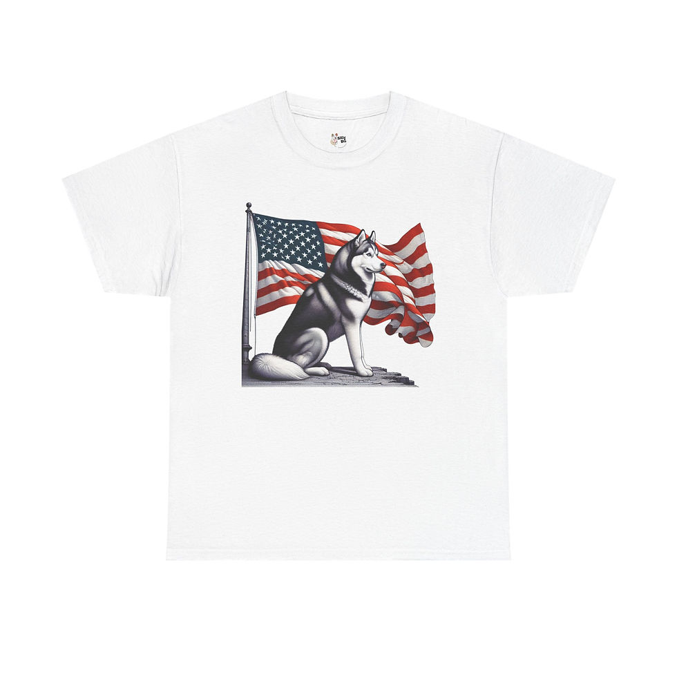 Patriotic Husky Unisex Tee