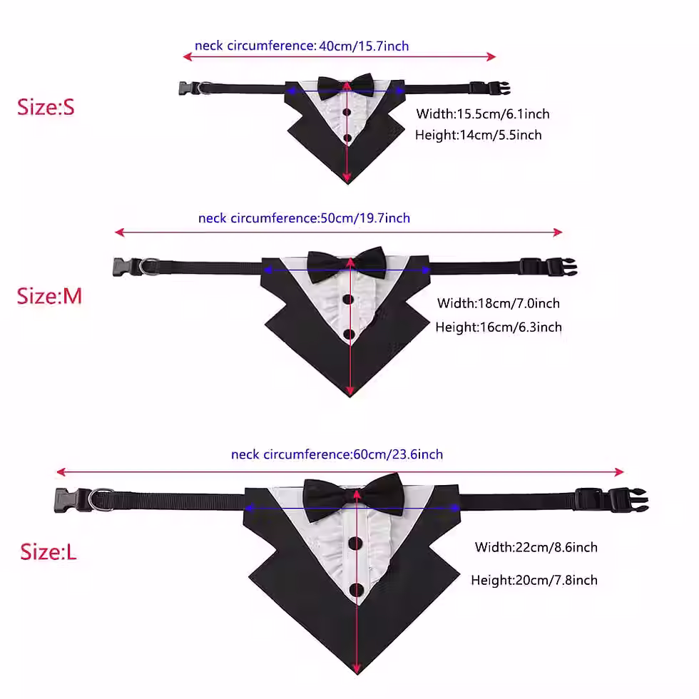 Thumbnail: Dog Tuxedo Bandana with Bow tie for Party & Celebration