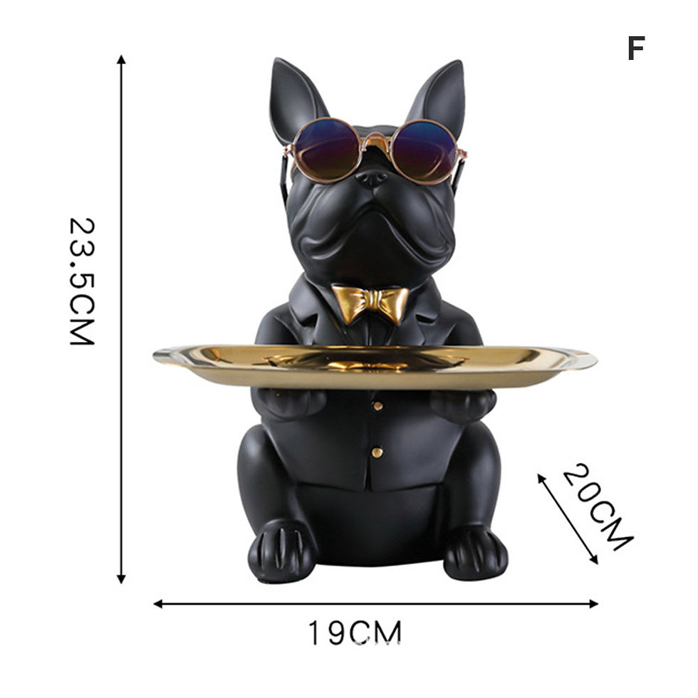 Thumbnail: Cool Bulldog & Big Mouth Cat Sculpture Table Decoration